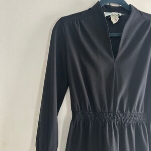 Vintage Black V-Neck Dress
